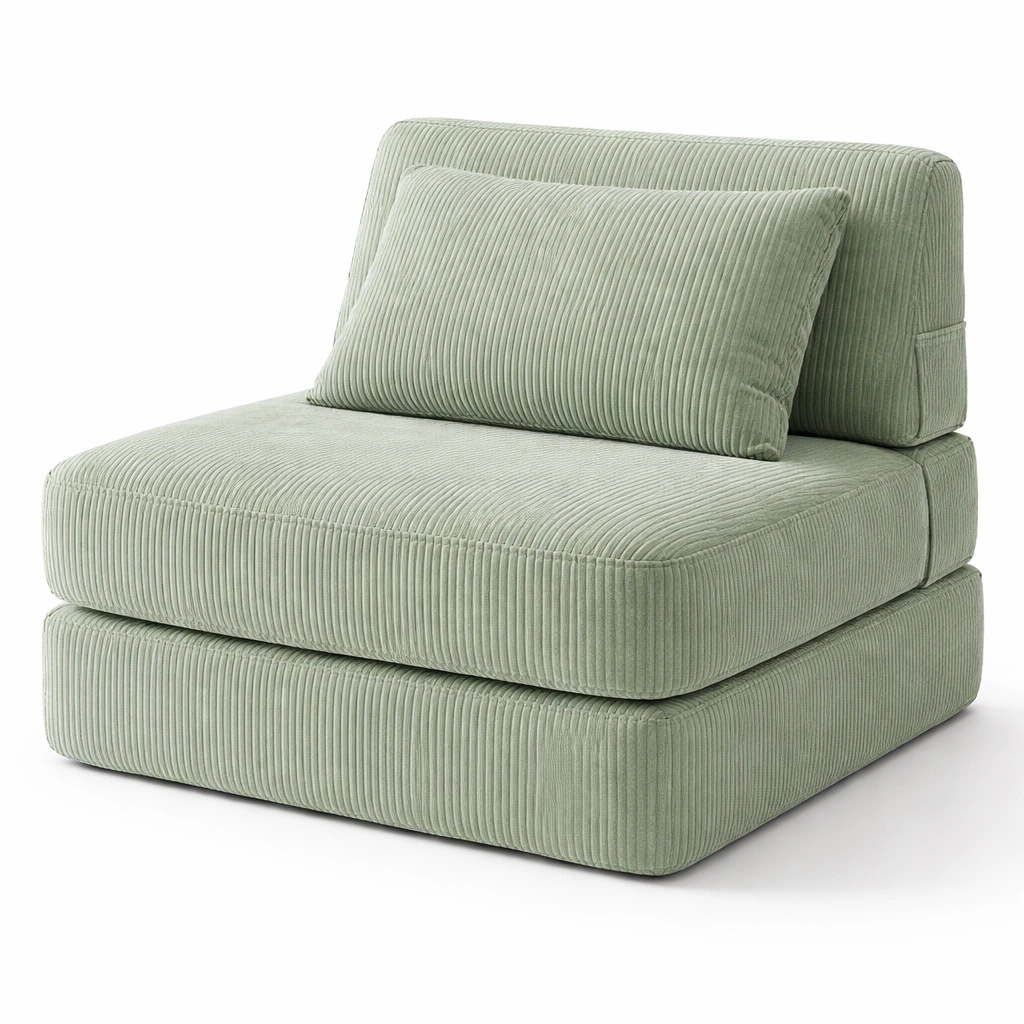 Sofa modular de suelo con textura acanalada y cojin amplio-cozanoe